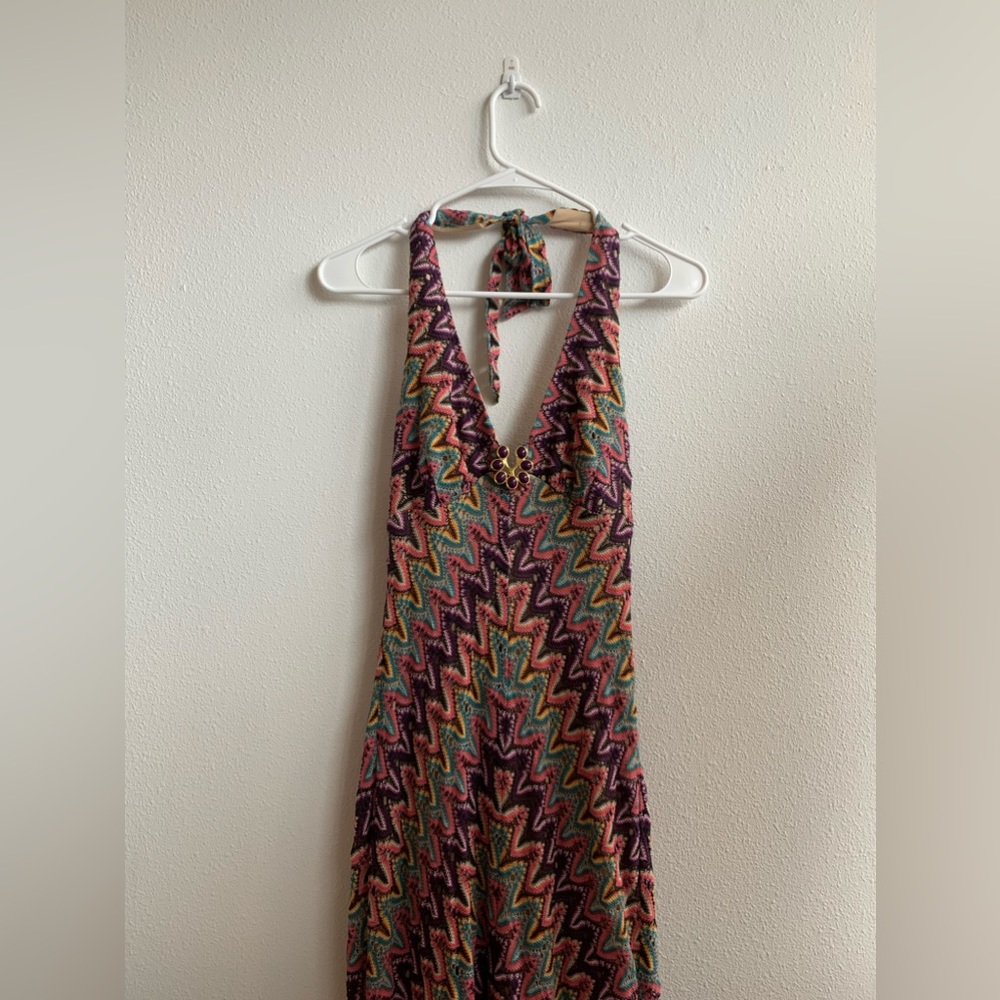Trina Turk colorful maxi halter dress
